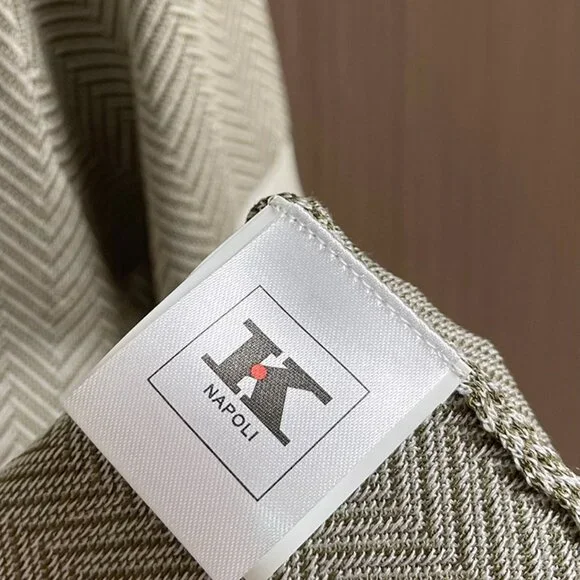 Kiton Light Gray Colorblock Knitted Polo Shirt